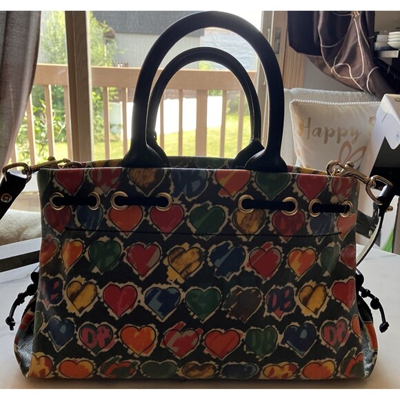 DOONEY & BOURKE Vintage Y2K Multicolored Logo Tassel Tote Handbag Purse Logo - Picture 3 of 16